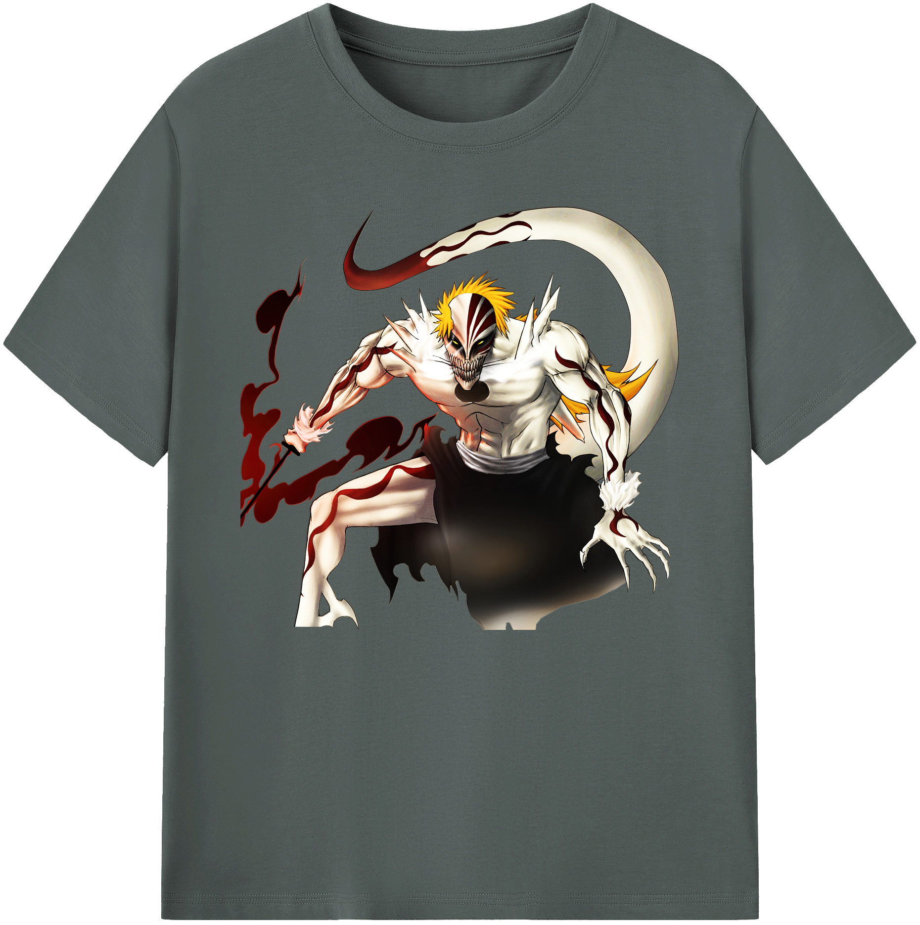 （画像用） ブリーチ 黒崎一護（くろさき いちご）BLEACH Kurosaki Ichigo 綿100％ メンズ半袖Tシャツ｜肌触りやわらか＆通気性